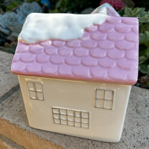 Peppermint & Pine pastel pink Christmas Holiday cookie jar. New. - Picture 6 of 7